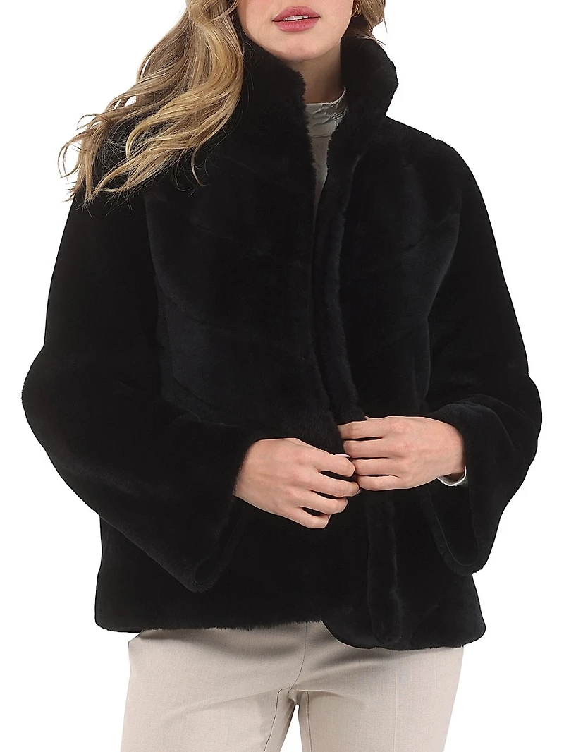 Reversible Merino Shearling Lamb Chevron Jacket