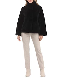 Reversible Merino Shearling Lamb Chevron Jacket