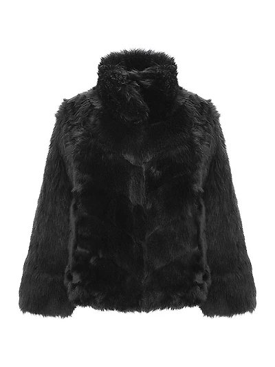 Reversible Merinillo Shearling Lamb Chevron Jacket with Horizontal Bottom