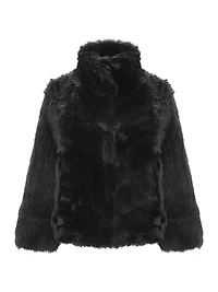 Reversible Merinillo Shearling Lamb Chevron Jacket with Horizontal Bottom