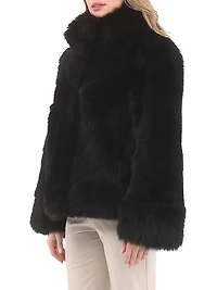 Reversible Merinillo Shearling Lamb Chevron Jacket with Horizontal Bottom