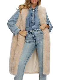 Select Cashmere Goat Collarless Long Vest
