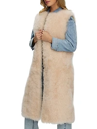 Select Cashmere Goat Collarless Long Vest