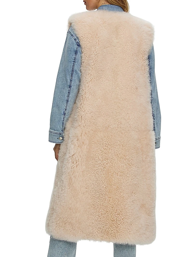 Select Cashmere Goat Collarless Long Vest