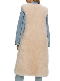 Select Cashmere Goat Collarless Long Vest