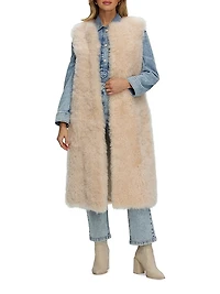 Select Cashmere Goat Collarless Long Vest