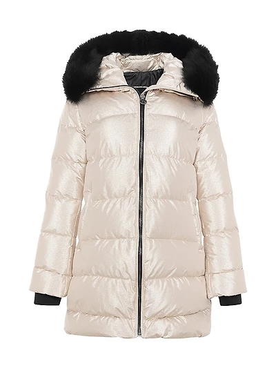 Apres-Ski Jacket with Detachable Toscana Shearling Lamb Hood Trim