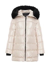 Apres-Ski Jacket with Detachable Toscana Shearling Lamb Hood Trim