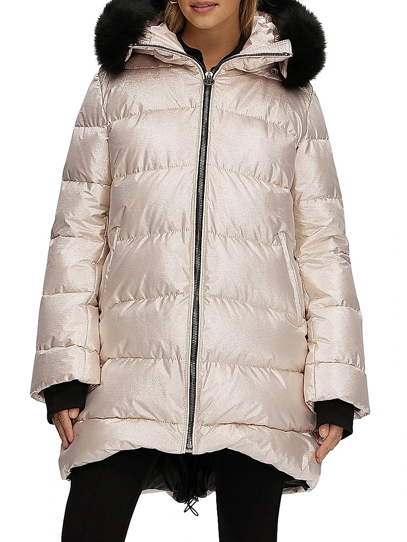Apres-Ski Jacket with Detachable Toscana Shearling Lamb Hood Trim