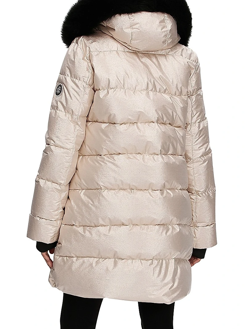 Apres-Ski Jacket with Detachable Toscana Shearling Lamb Hood Trim