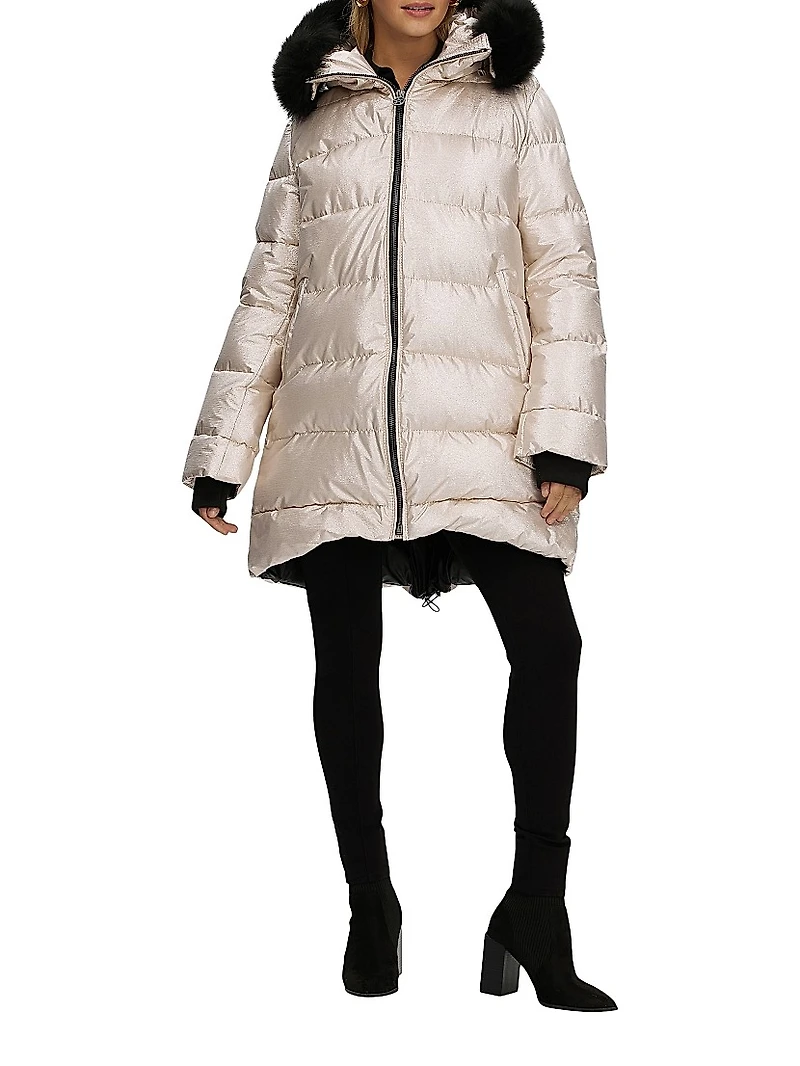 Apres-Ski Jacket with Detachable Toscana Shearling Lamb Hood Trim