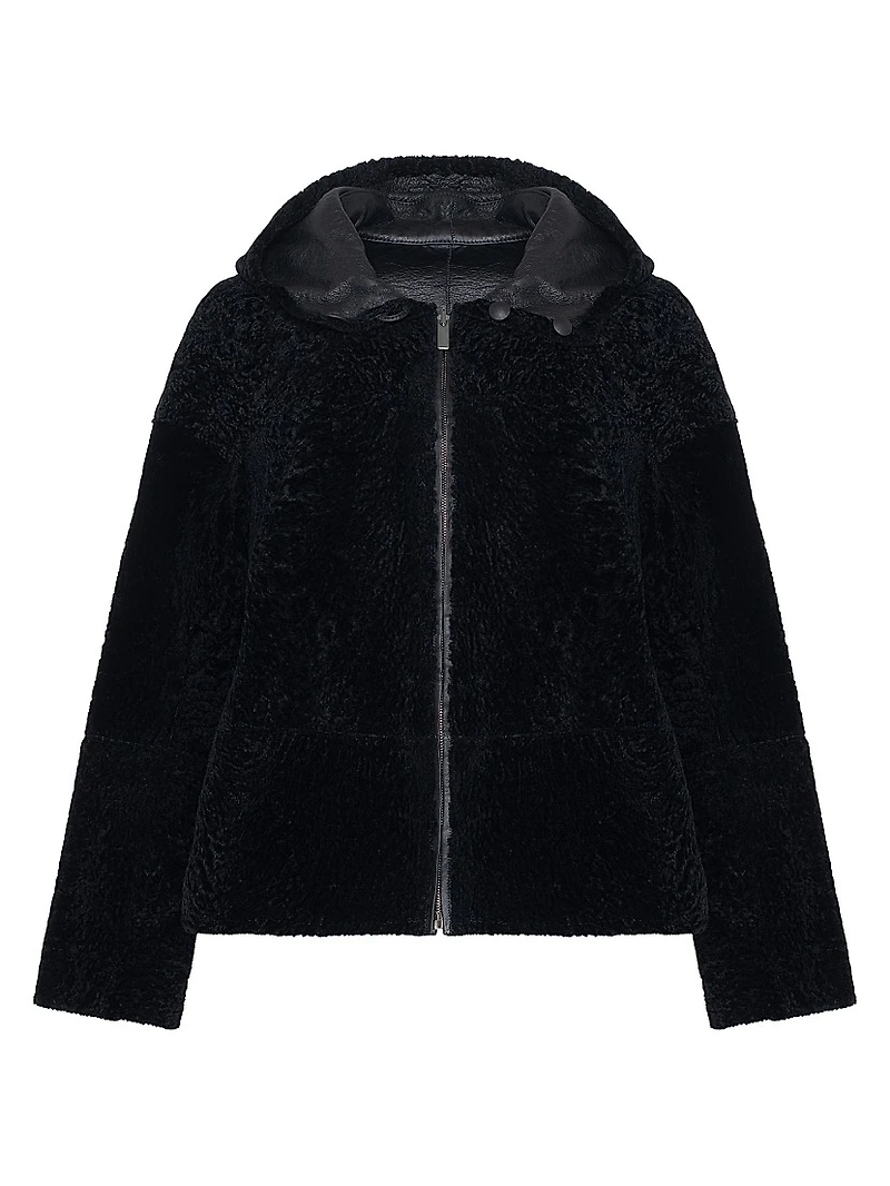 Reversible New Zealand Shearling Lamb Zip Parka