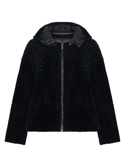 Reversible New Zealand Shearling Lamb Zip Parka