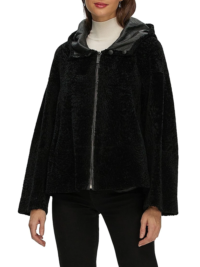 Reversible New Zealand Shearling Lamb Zip Parka
