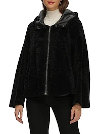 Reversible New Zealand Shearling Lamb Zip Parka