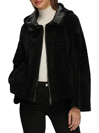 Reversible New Zealand Shearling Lamb Zip Parka