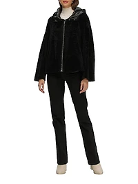 Reversible New Zealand Shearling Lamb Zip Parka