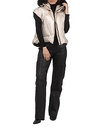 Apres-Ski Vest with Detachable Toscana Shearling Lamb Hood Trim