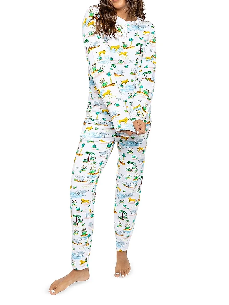 Women's Trunks Up Jersey Long Pajama Set