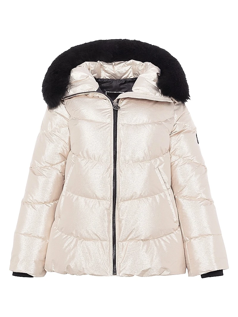 Apres-Ski Jacket with Detachable Toscana Shearling lamb Hood Trim