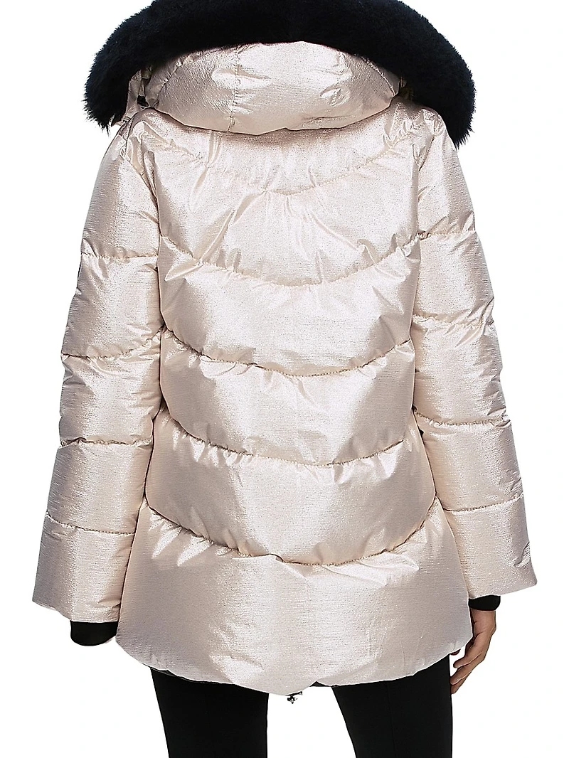 Apres-Ski Jacket with Detachable Toscana Shearling lamb Hood Trim