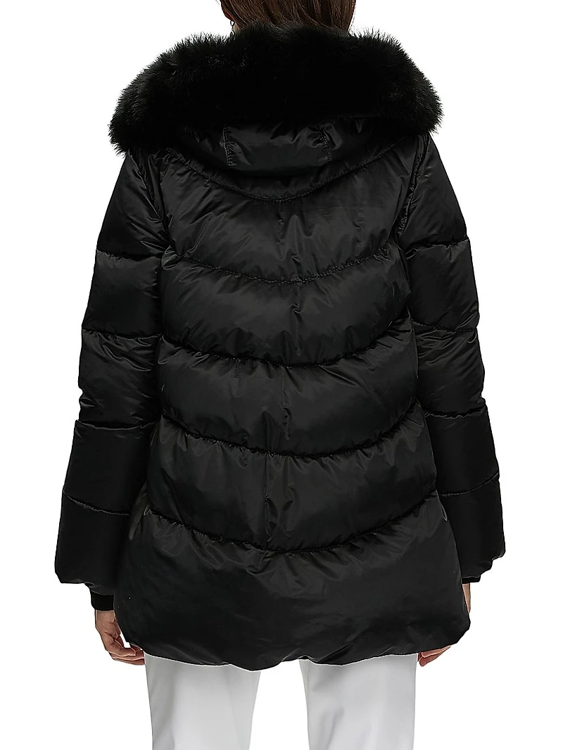 Apres-Ski Jacket with Detachable Toscana Shearling lamb Hood Trim