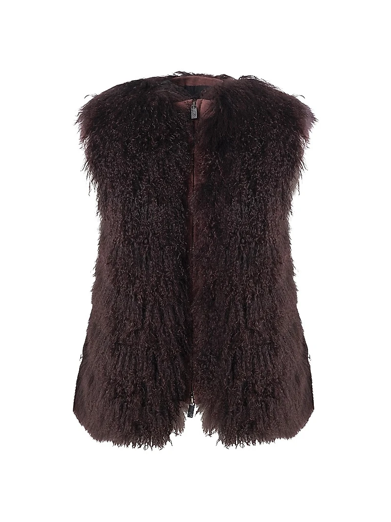 Select Mongolian Goat Zip Vest