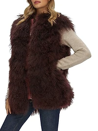 Select Mongolian Goat Zip Vest