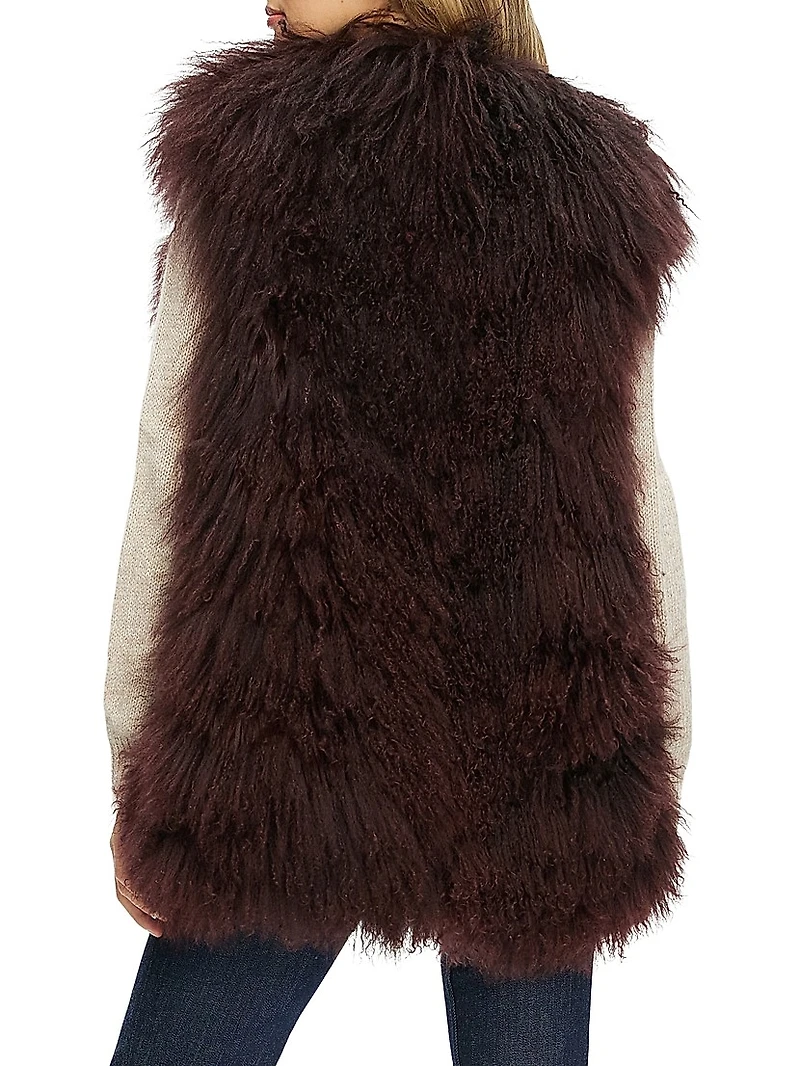 Select Mongolian Goat Zip Vest