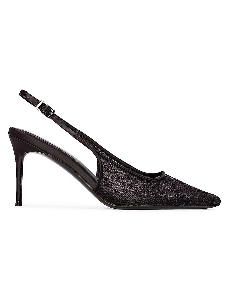 Marina 80MM Lace Slingback Pumps