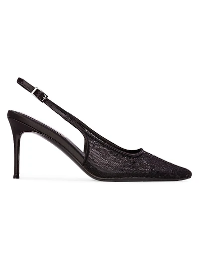 Marina 80MM Lace Slingback Pumps
