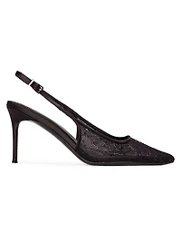 Marina 80MM Lace Slingback Pumps
