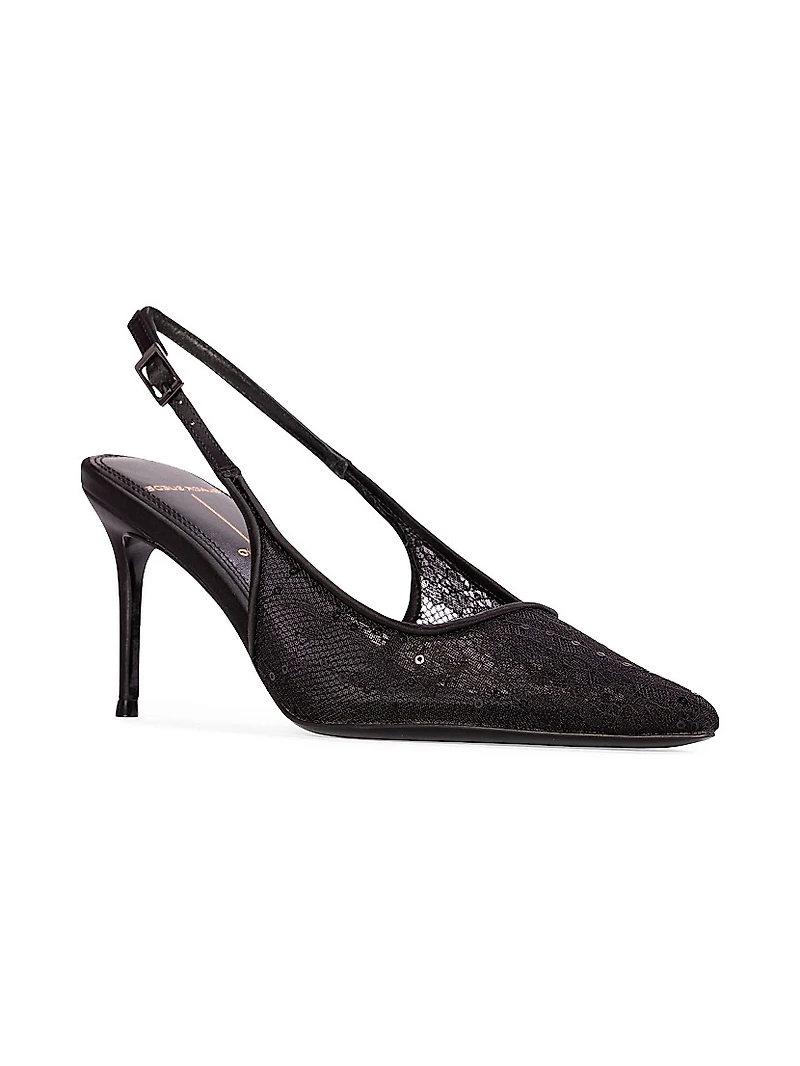 Marina 80MM Lace Slingback Pumps