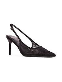 Marina 80MM Lace Slingback Pumps
