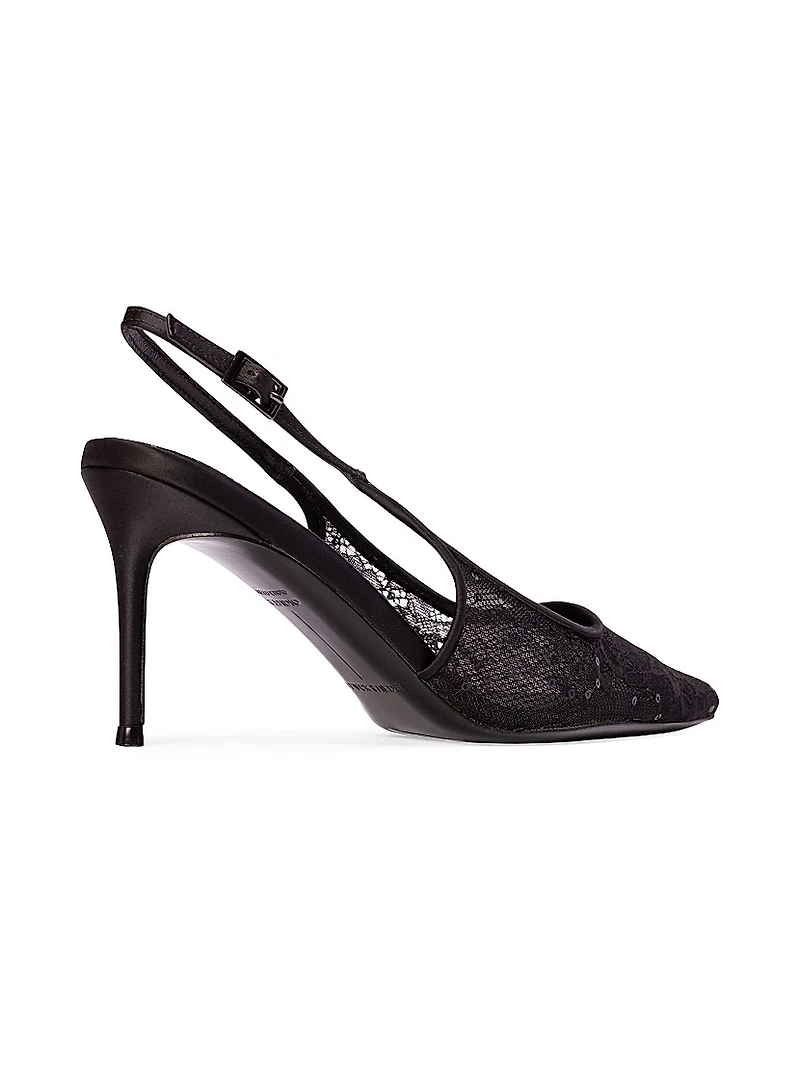 Marina 80MM Lace Slingback Pumps