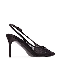 Marina 80MM Lace Slingback Pumps