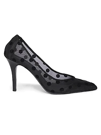 Pristy 90MM Polka-Dotted Mesh Pumps