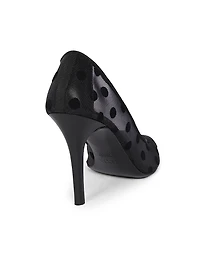 Pristy 90MM Polka-Dotted Mesh Pumps