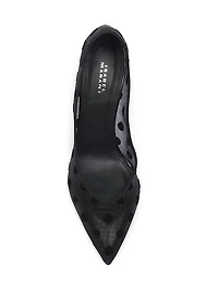 Pristy 90MM Polka-Dotted Mesh Pumps
