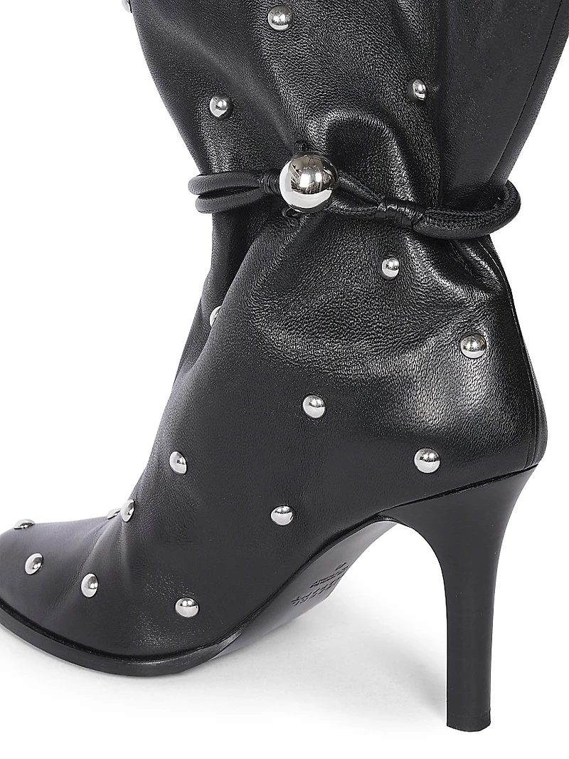 Lolya 90MM Embellished Leather Boots