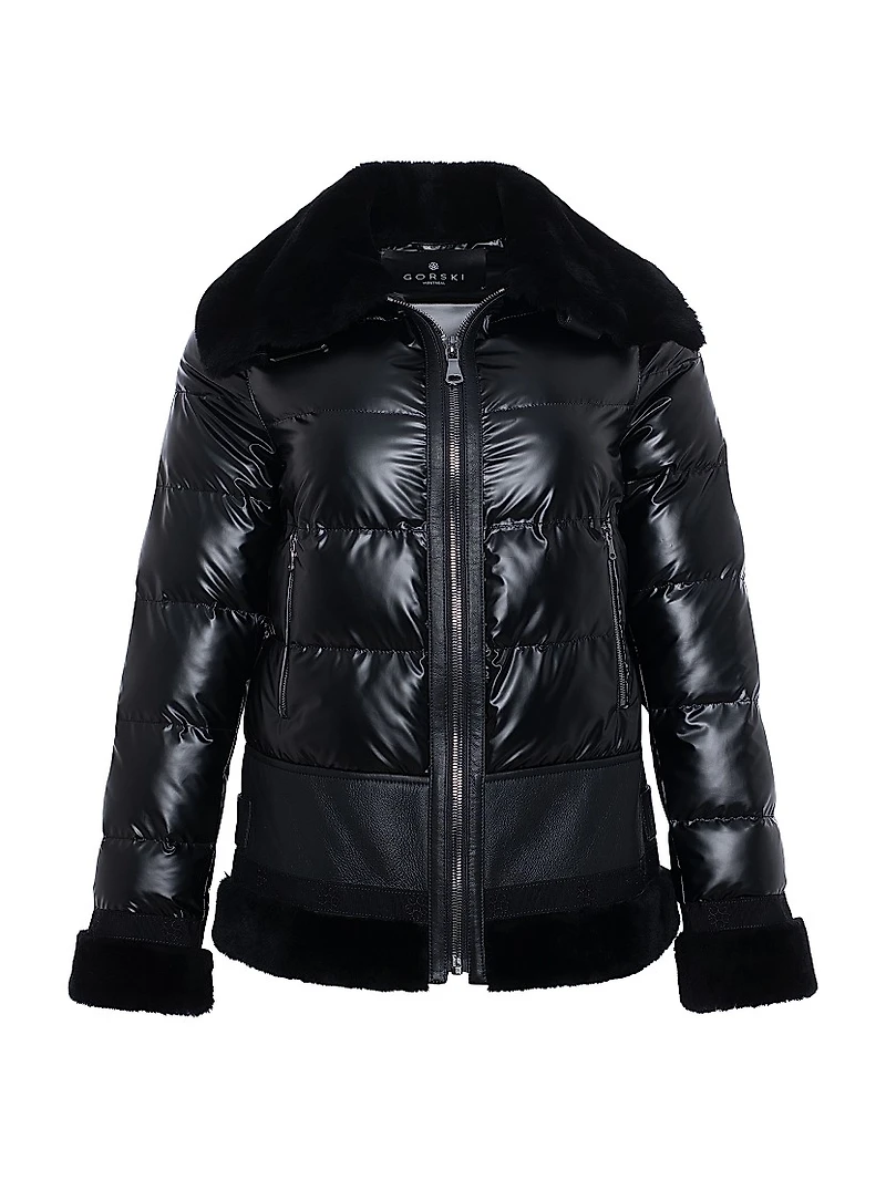 Quilted Jacket with Merino Shearling Lamb Trim