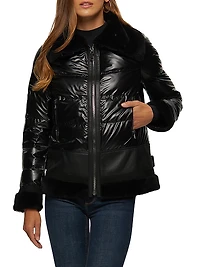Quilted Jacket with Merino Shearling Lamb Trim
