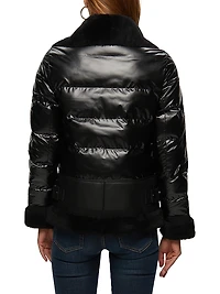Quilted Jacket with Merino Shearling Lamb Trim