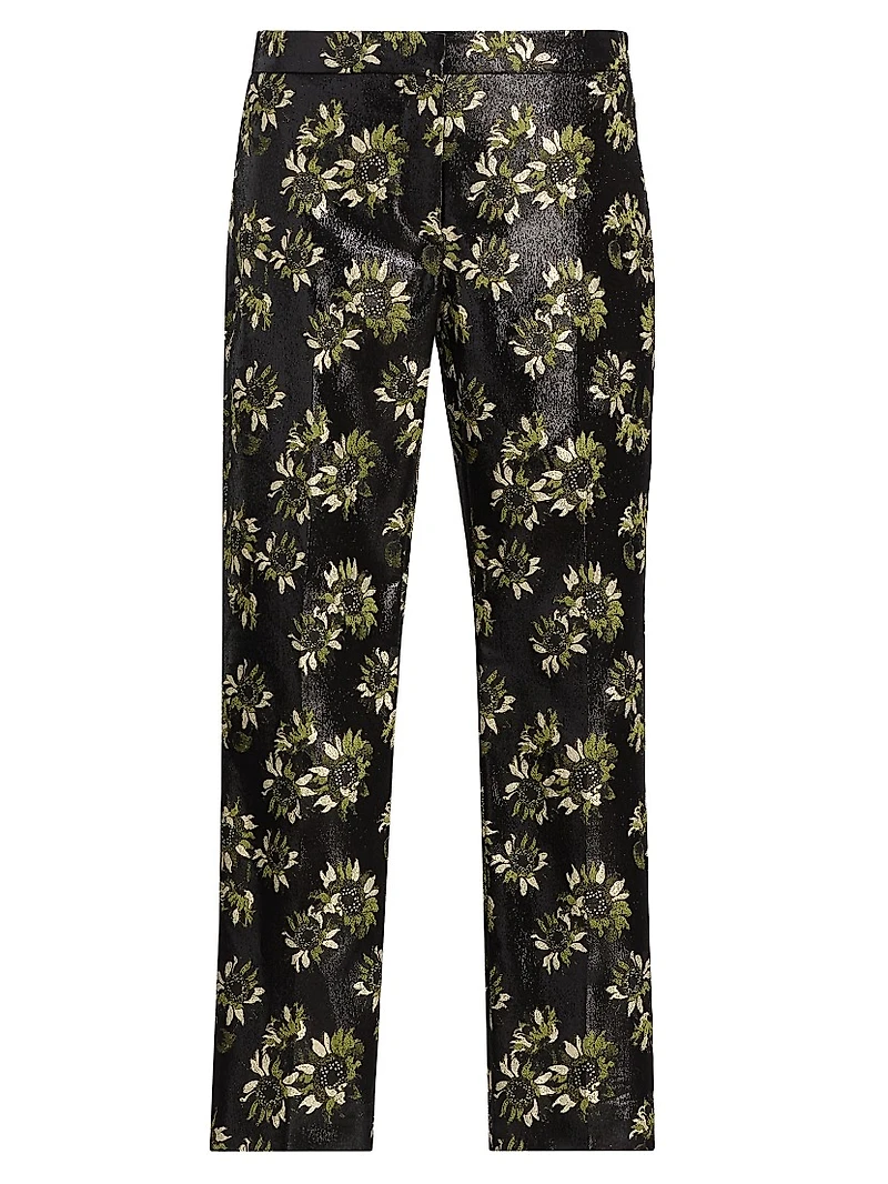 Lacquered Sunflower Cigarette Trousers