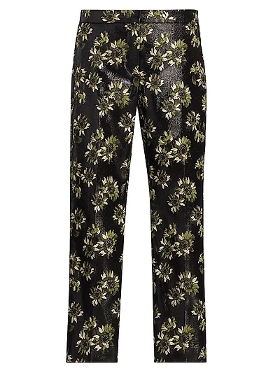 Lacquered Sunflower Cigarette Trousers