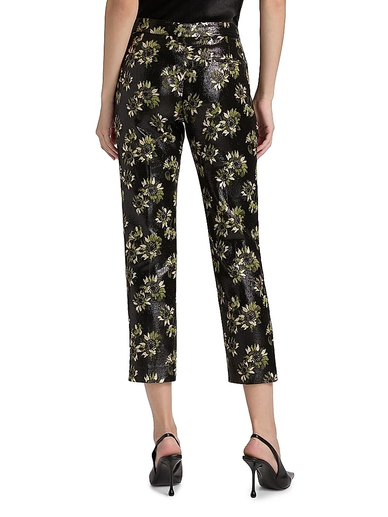 Lacquered Sunflower Cigarette Trousers