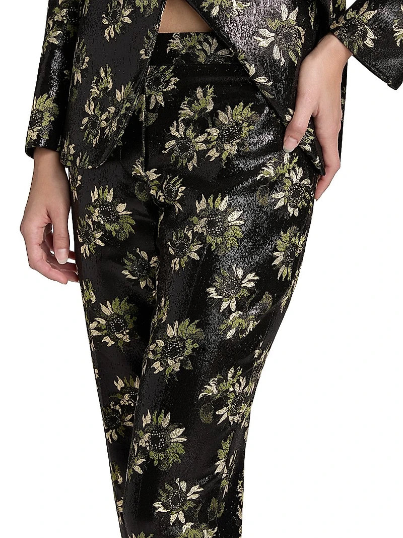 Lacquered Sunflower Cigarette Trousers