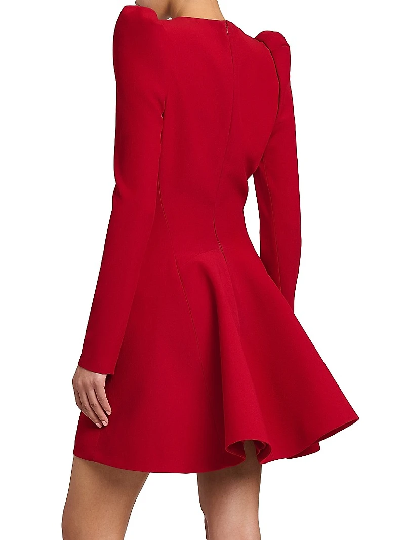 Leaf Crepe Minidress