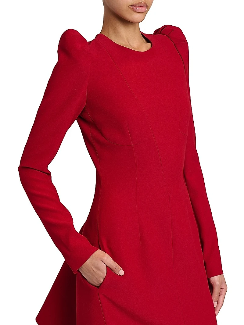 Leaf Crepe Minidress