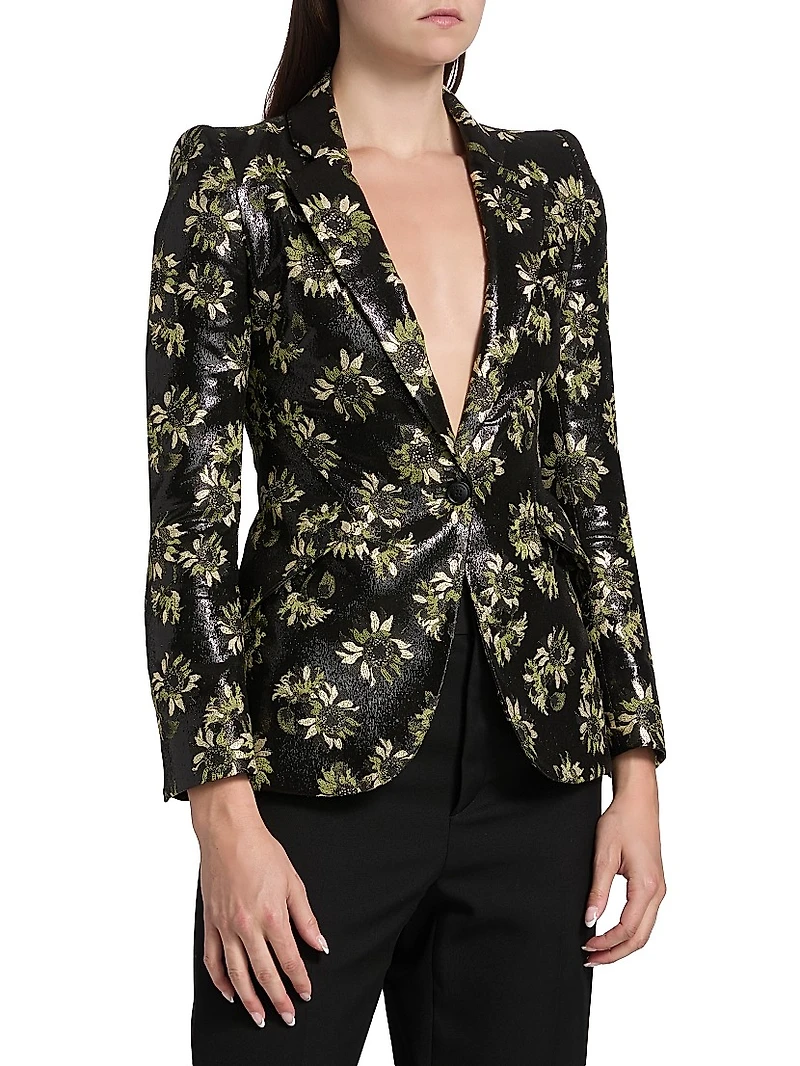 Lacquered Sunflower Jacquard Blazer
